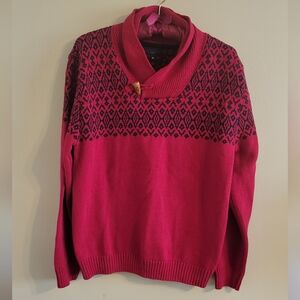 Gioberti | Cotton Red Knitted Heavy Sweater EUC Large Nordic Winter